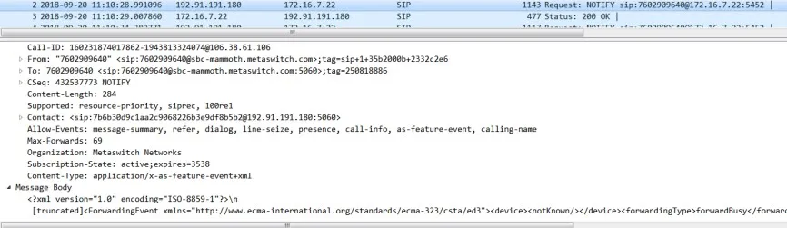 Server busy forwarding