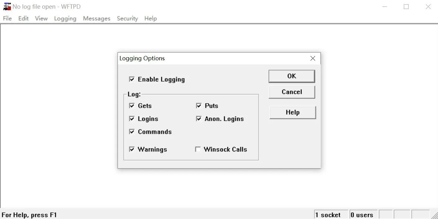 Enable the log option