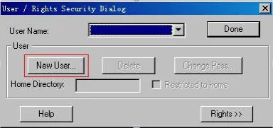 Création d'un nouvel utilisateur sur le serveur FTP