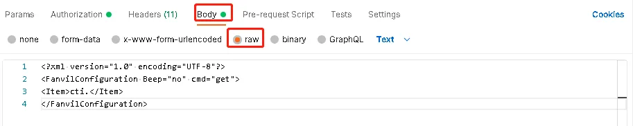 Entering the XML body content