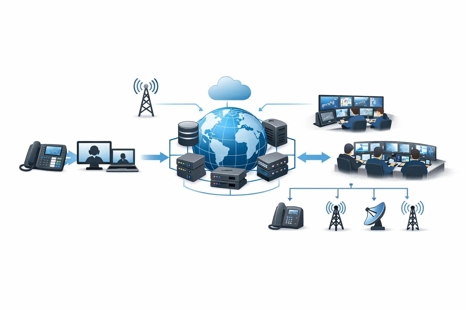 Cadre du système de dispatch téléphonique IP