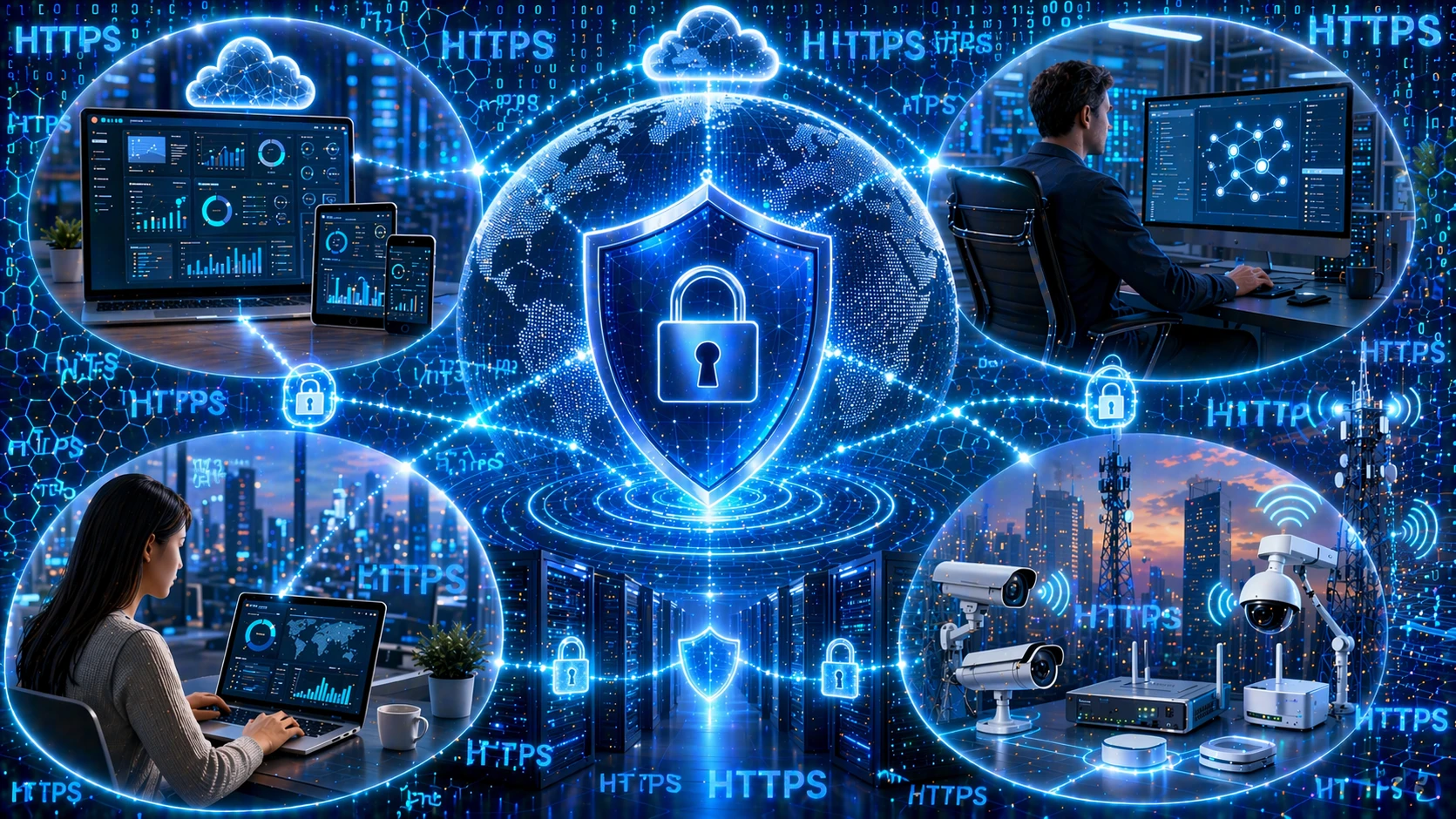 Ingénieurs gérant en toute sécurité les équipements réseau, passerelles industrielles et appareils connectés au cloud via une interface web
