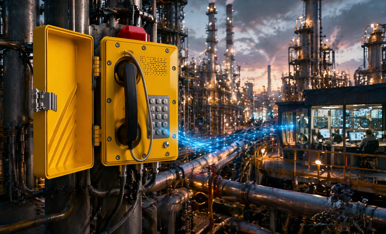 Domaines d’application des téléphones SIP antidéflagrants : zones de raffinerie, plateformes offshore, parcs de réservoirs, mines et points de communication d’urgence industrielle