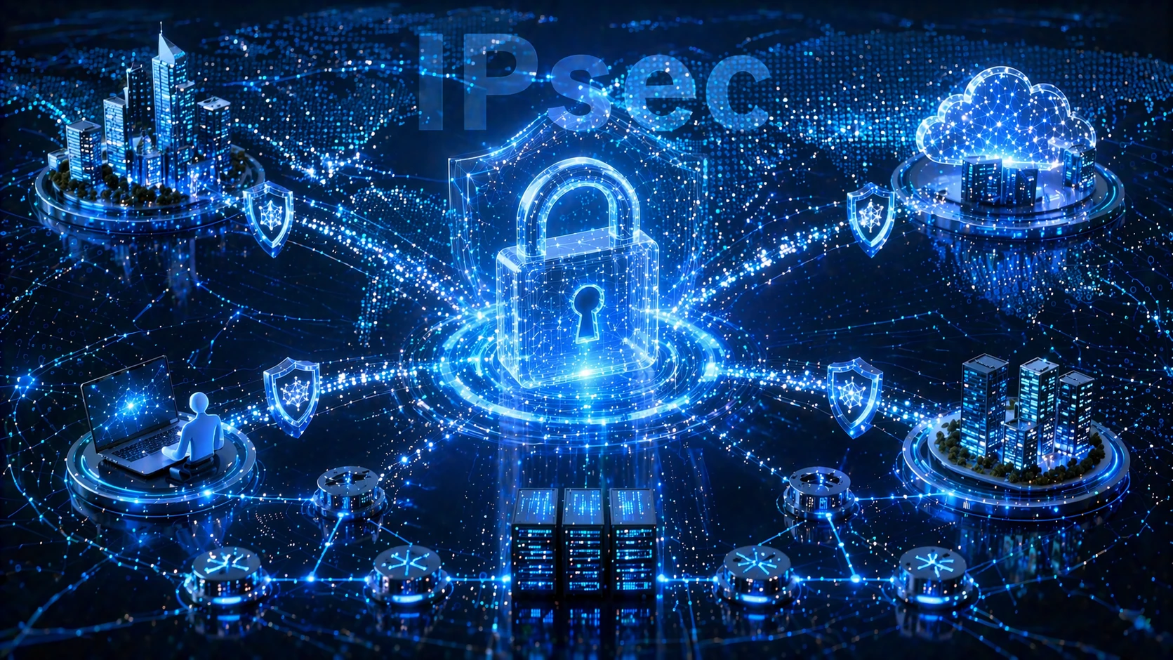 Typical IPsec applications including site-to-site VPN, remote user access, data center interconnection, cloud connectivity, and secure industrial network links Typical IPsec applications including site-to-site VPN, remote user access, data center interconnection, cloud connectivity, and secure industrial network links