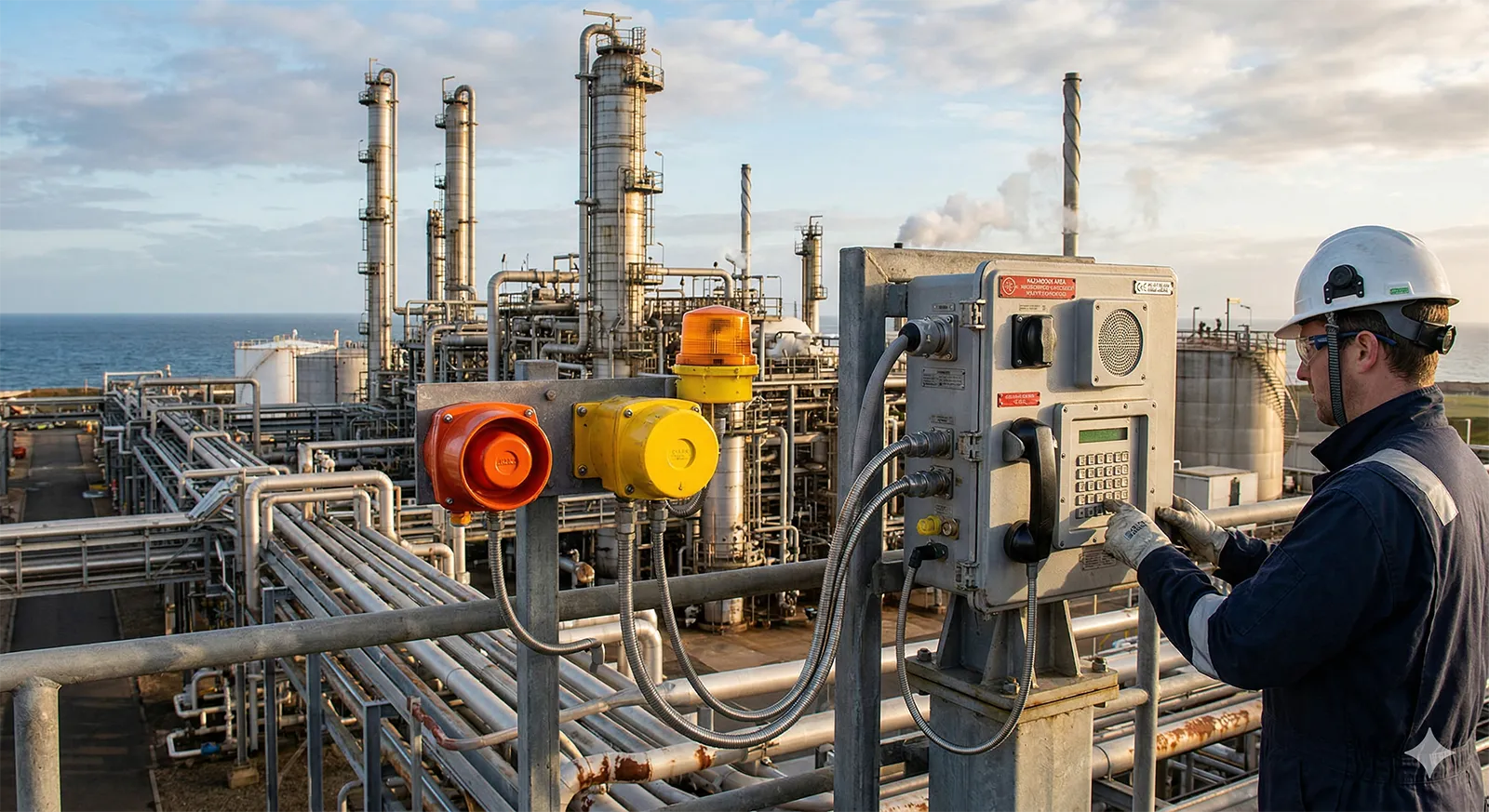 Point d’installation pétrochimique extérieur nécessitant des équipements résistants aux intempéries et à la corrosion