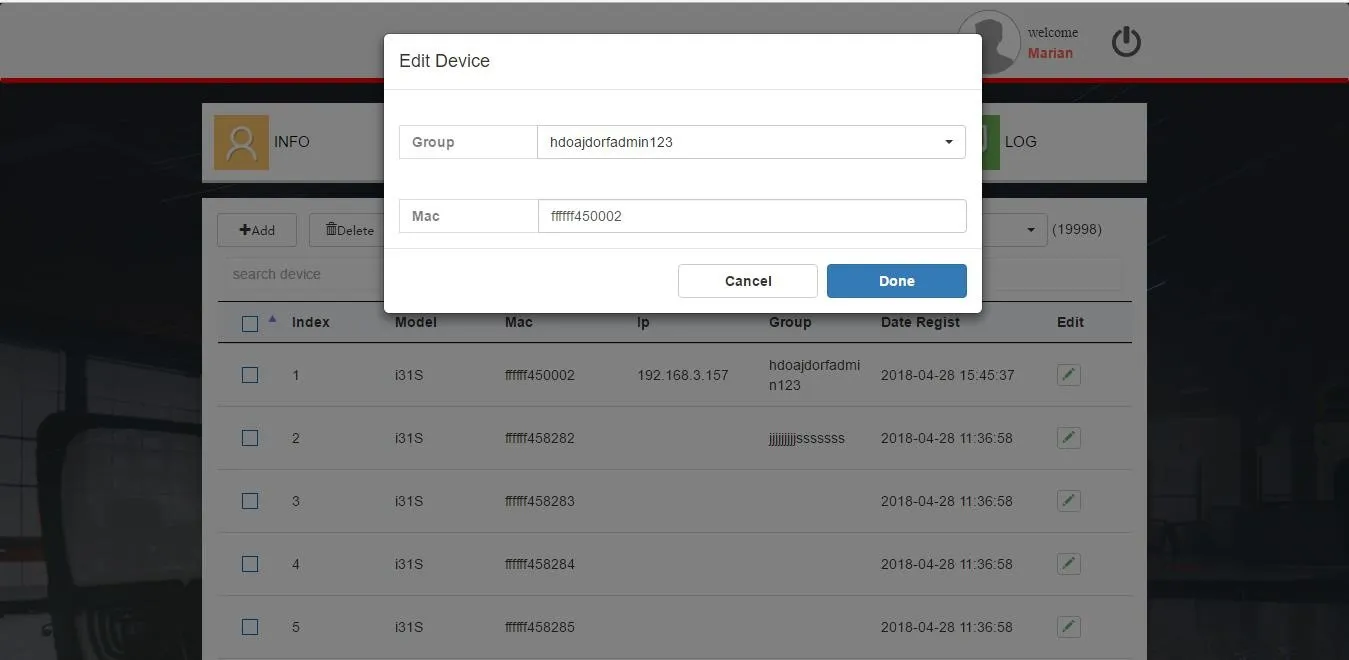 Customer Device Import Interface