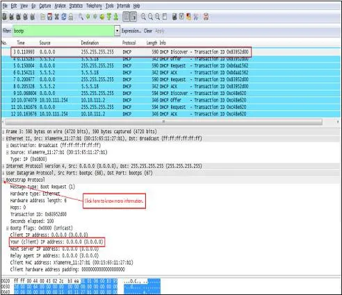 DHCP Discover Sent by Phone