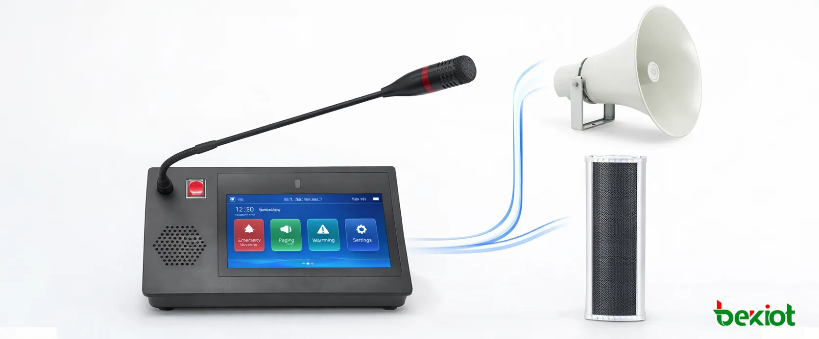 Interface du microphone SIP GP600N pour l’appel, la sélection de partitions et le contrôle d’interphone