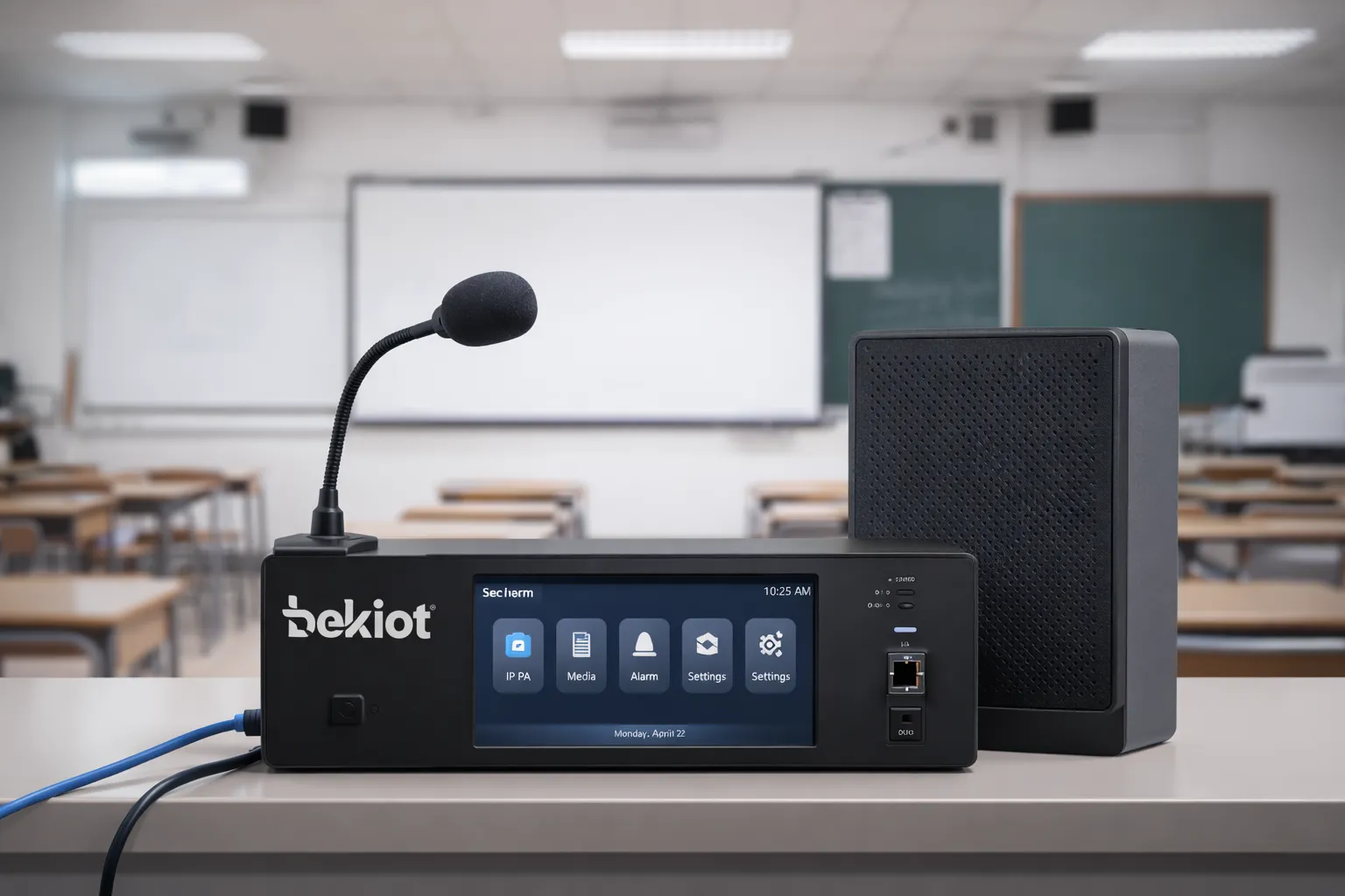 Terminal de diffusion en classe avec haut-parleur et connexion IP pour la planification des cloches et les annonces scolaires