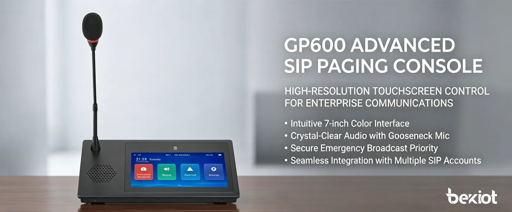 Design avant et écran tactile du microphone SIP GP600