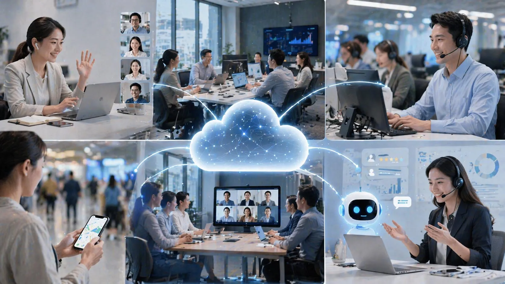 Aperçu du marché des plateformes de communication cloud : suites collaboratives, fournisseurs UCaaS voix-first et solutions IA convergentes avec l'expérience client