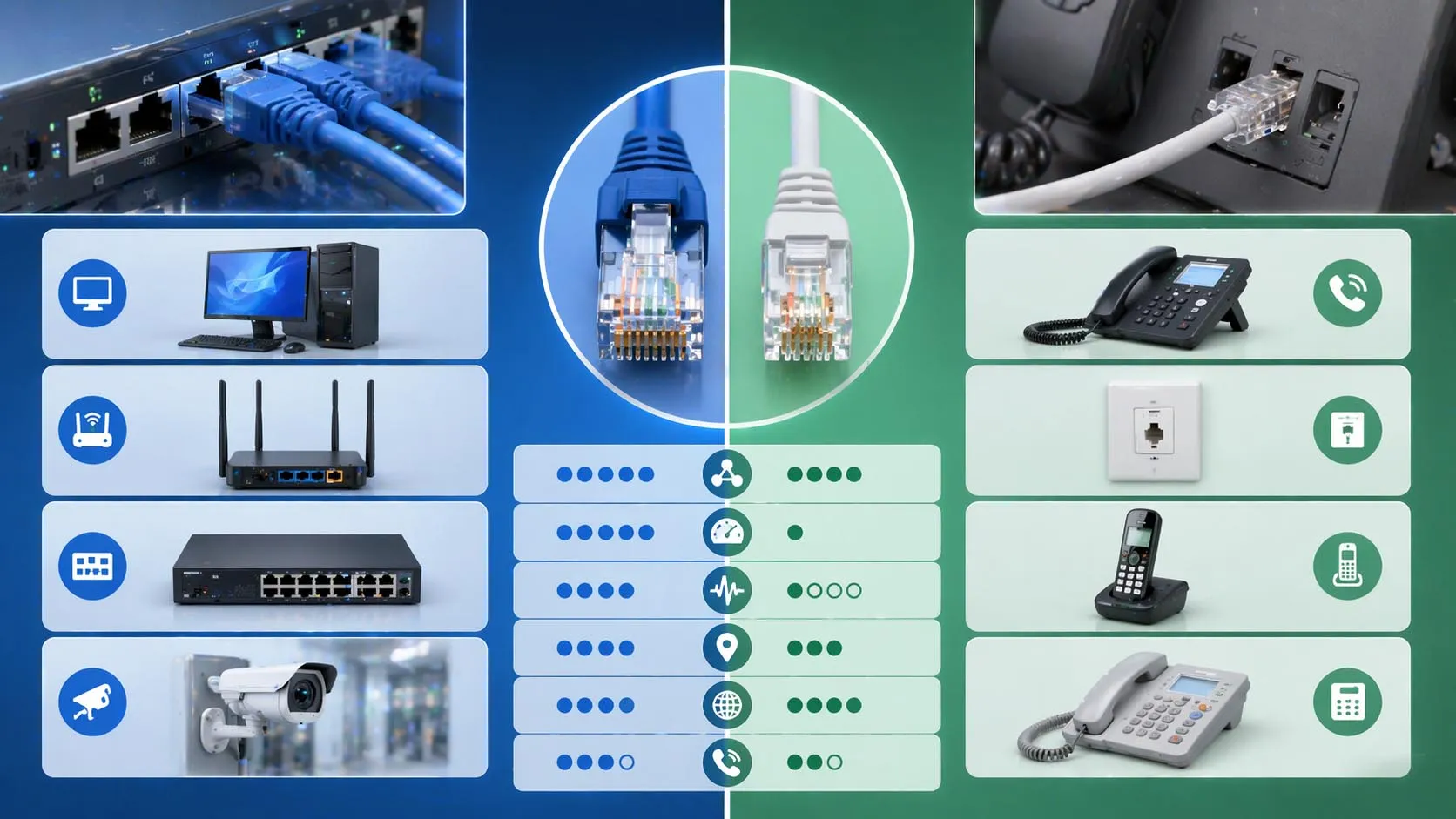 Différences entre le connecteur RJ45 et le connecteur RJ11