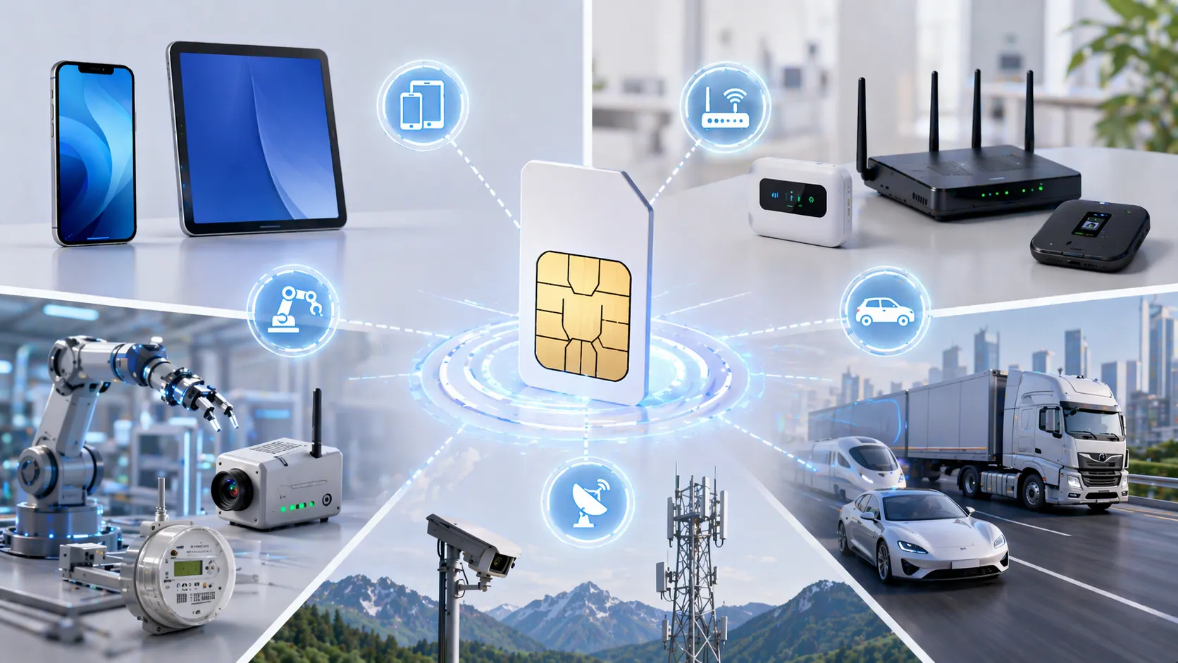 Applications de la carte SIM : smartphones, routeurs, appareils IoT et passerelles industrielles