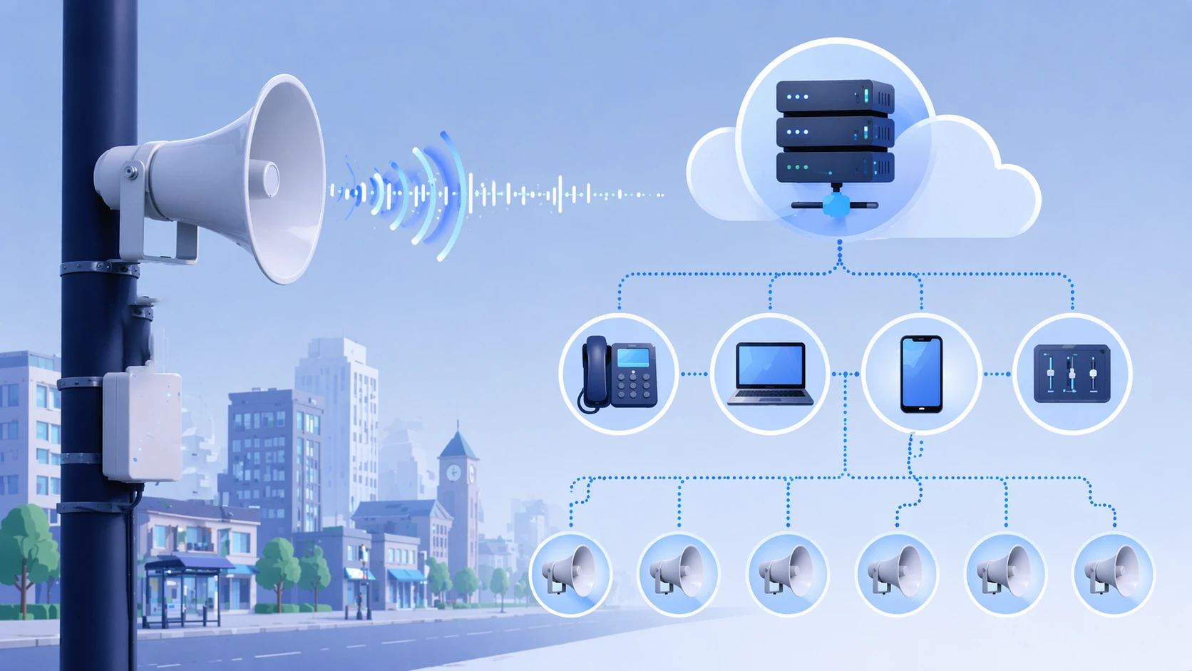 Haut-parleur SIP connecté à un IP-PBX ou un serveur SIP pour la sonorisation et les notifications audio