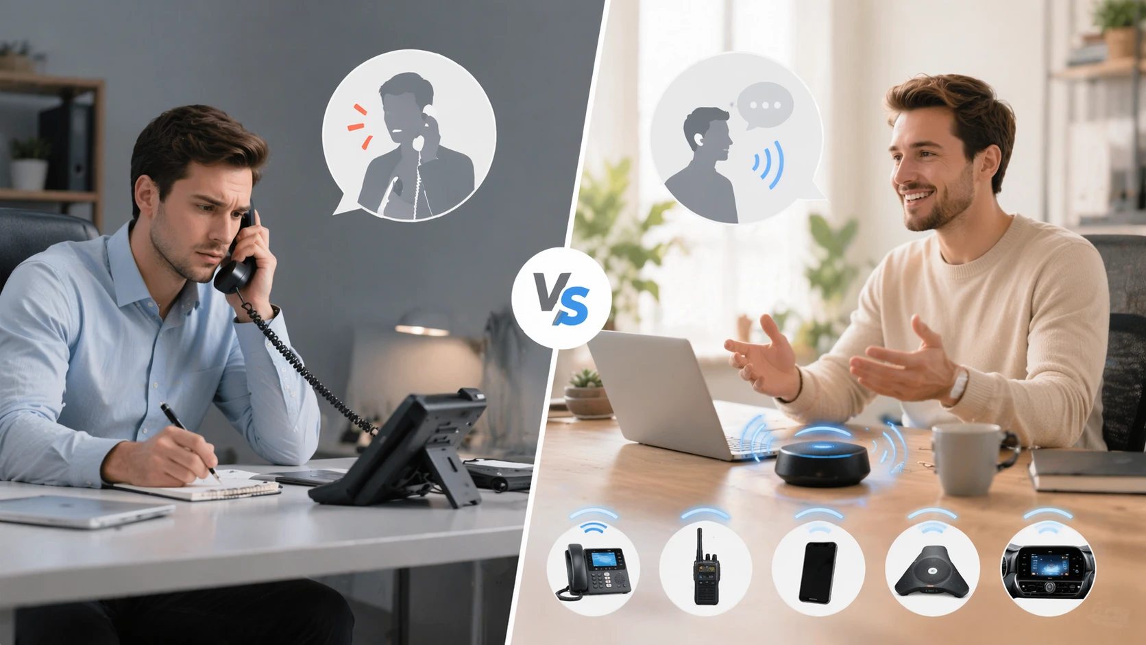 Appel mains libres avec haut-parleur et microphone dans des environnements de bureau et de communication
