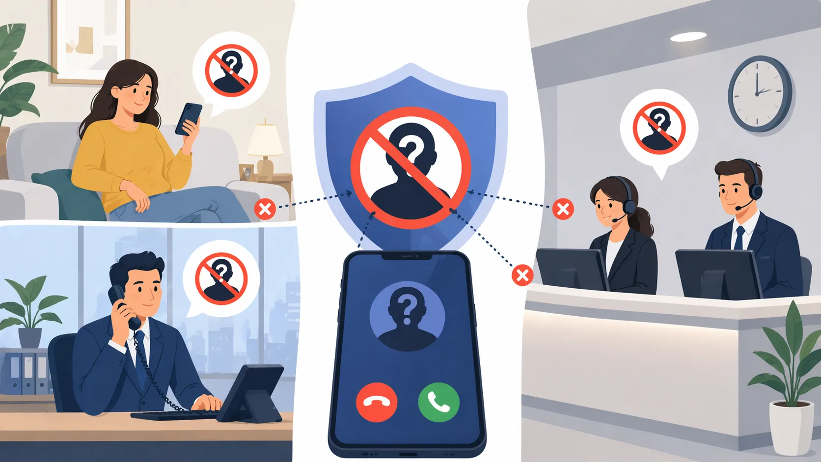 Téléphones de bureau équipés du rejet des appels anonymes pour éviter les perturbations par numéros privés
