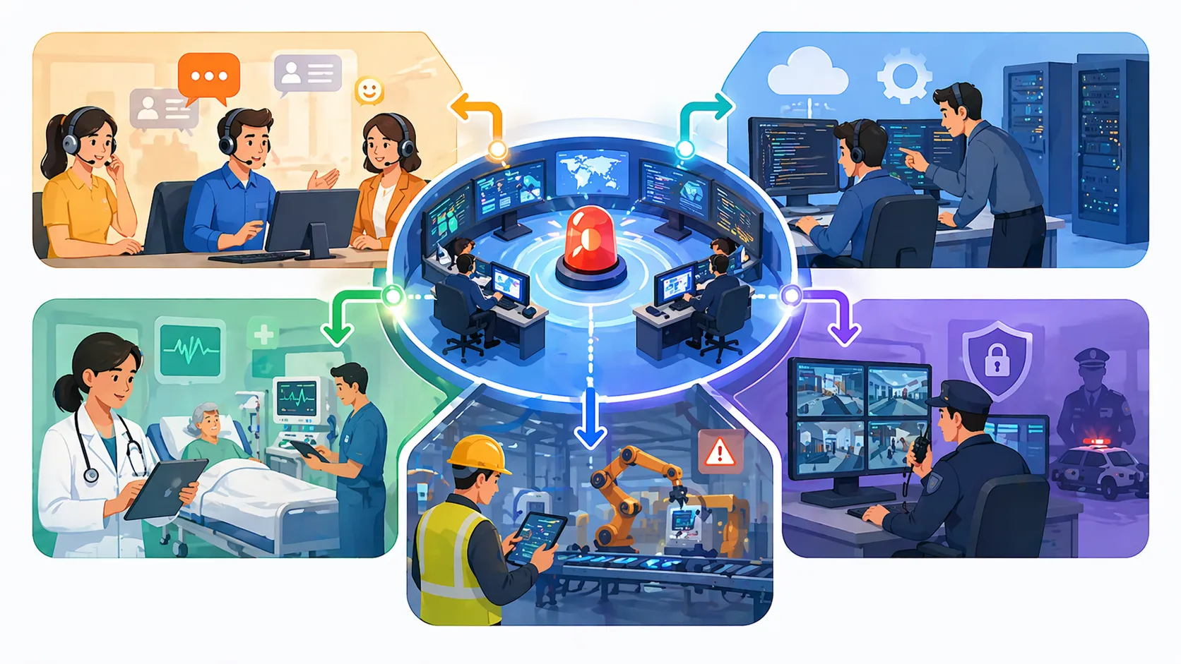 Processus d'escalade appliqué dans la santé, la réponse aux alarmes industrielles et les environnements de communication opérationnelle