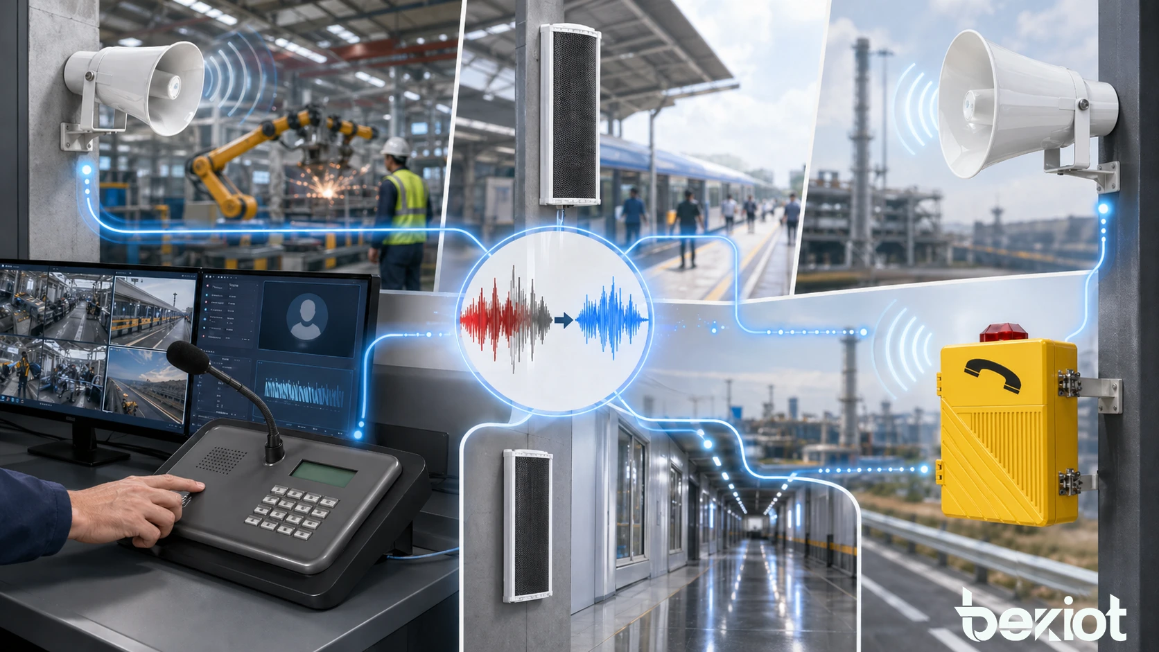 Applications de la réduction de bruit dans les interphones SIP, téléphones industriels, microphones de paging, consoles de dispatching et systèmes d’urgence