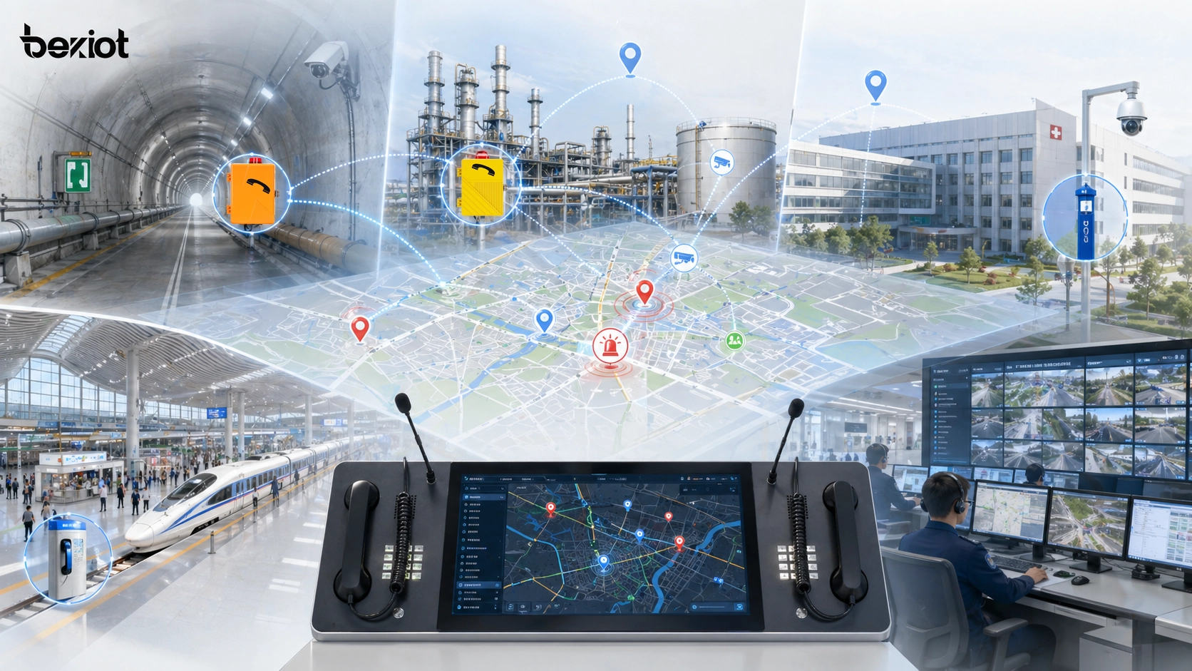 Applications du dispatching cartographique dans les tunnels, sites industriels, campus, hôpitaux, hubs de transport et salles de contrôle de sécurité publique