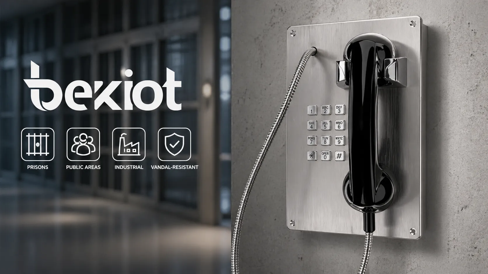 Téléphone anti-vandalisme BT22 avec boîtier en acier inoxydable pour prisons espaces publics et points de communication industriels
