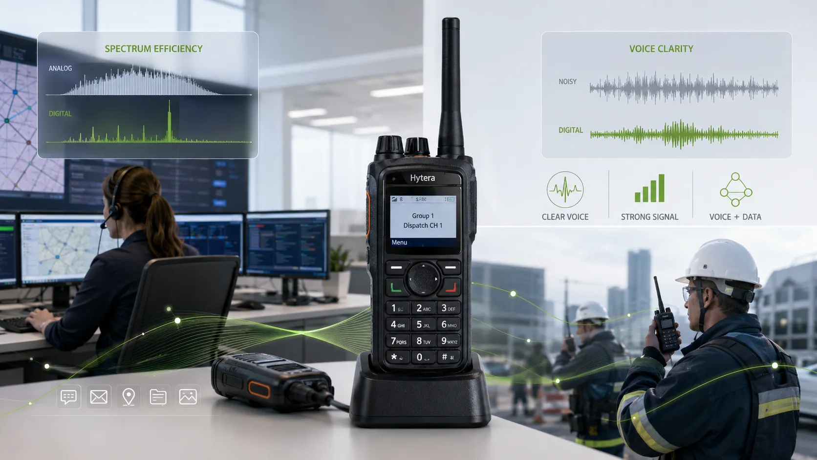 Amélioration de l’efficacité spectrale, de la clarté vocale et de l’intégration voix-données grâce aux radios numériques dans les opérations de répartition
