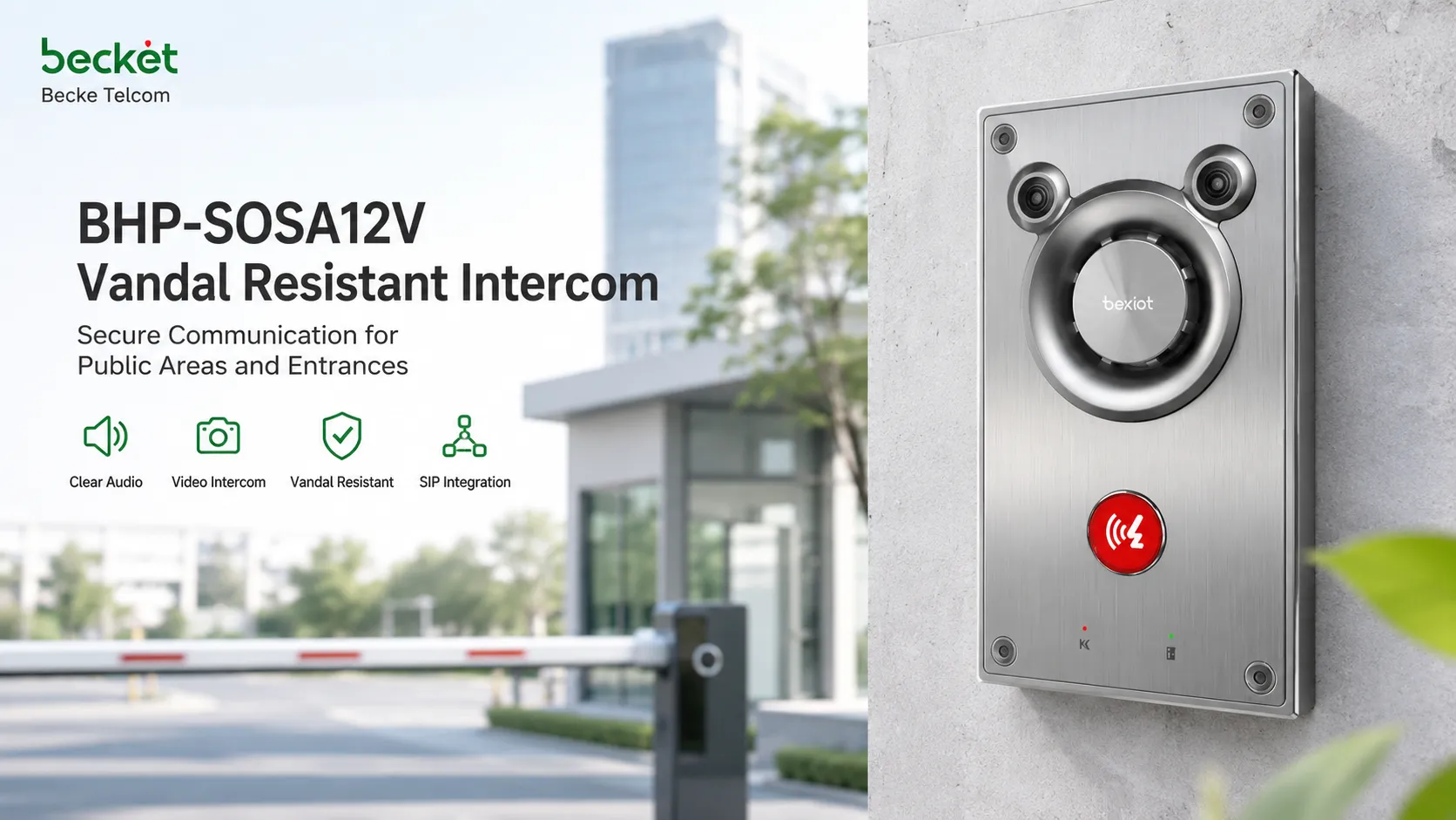 Solution d’interphone anti-vandalisme avec BHP-SOSA12V