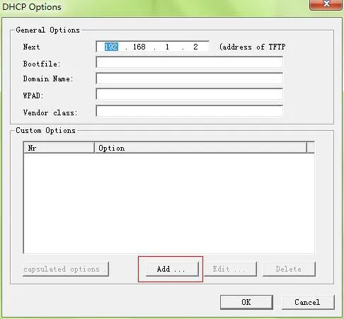 Configurer DHCP Option66