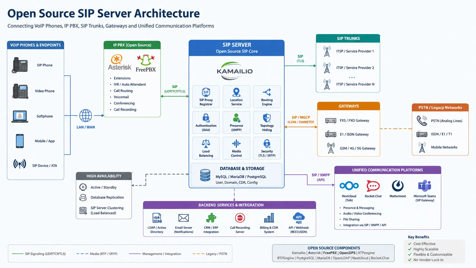 Comparatif des serveurs SIP open source : meilleures plateformes pour VoIP, IP PBX et communications unifiées