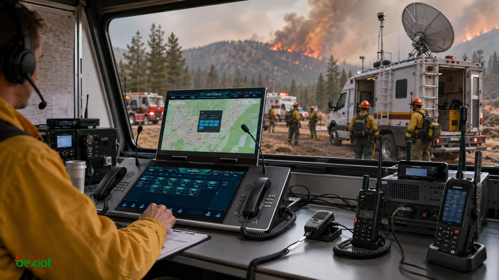 Console intégrée de commandement et de dispatch d’urgence pour les opérations de lutte contre les feux de forêt