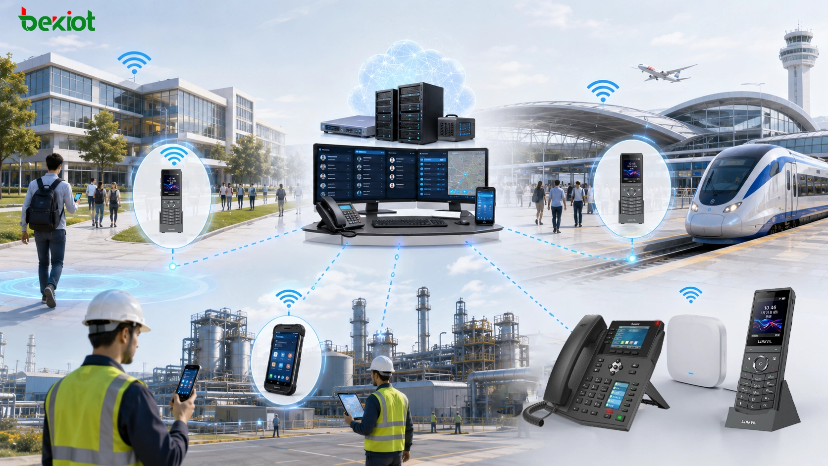 Déploiement de téléphones Wi‑Fi pour campus pôle de transport et communication industrielle avec SIP PBX dispatch et terminaux mobiles