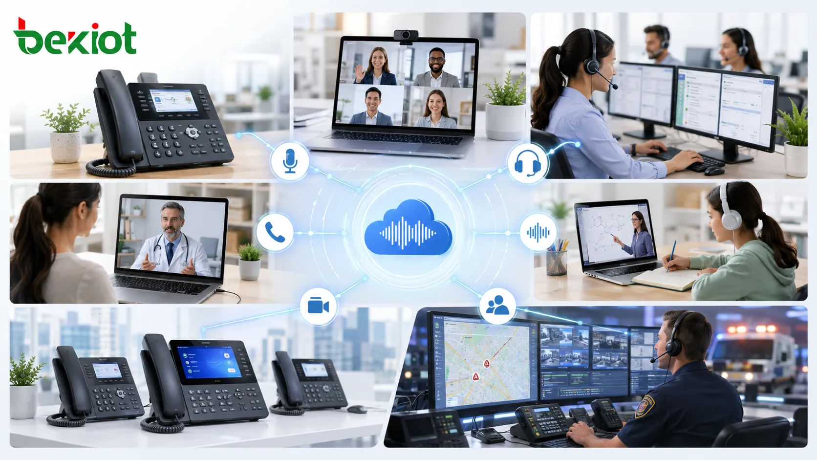 Applications de la Voix HD dans les téléphones VoIP SIP, la visioconférence, les centres d'appels, la télémédecine, l'éducation et la communication de répartition