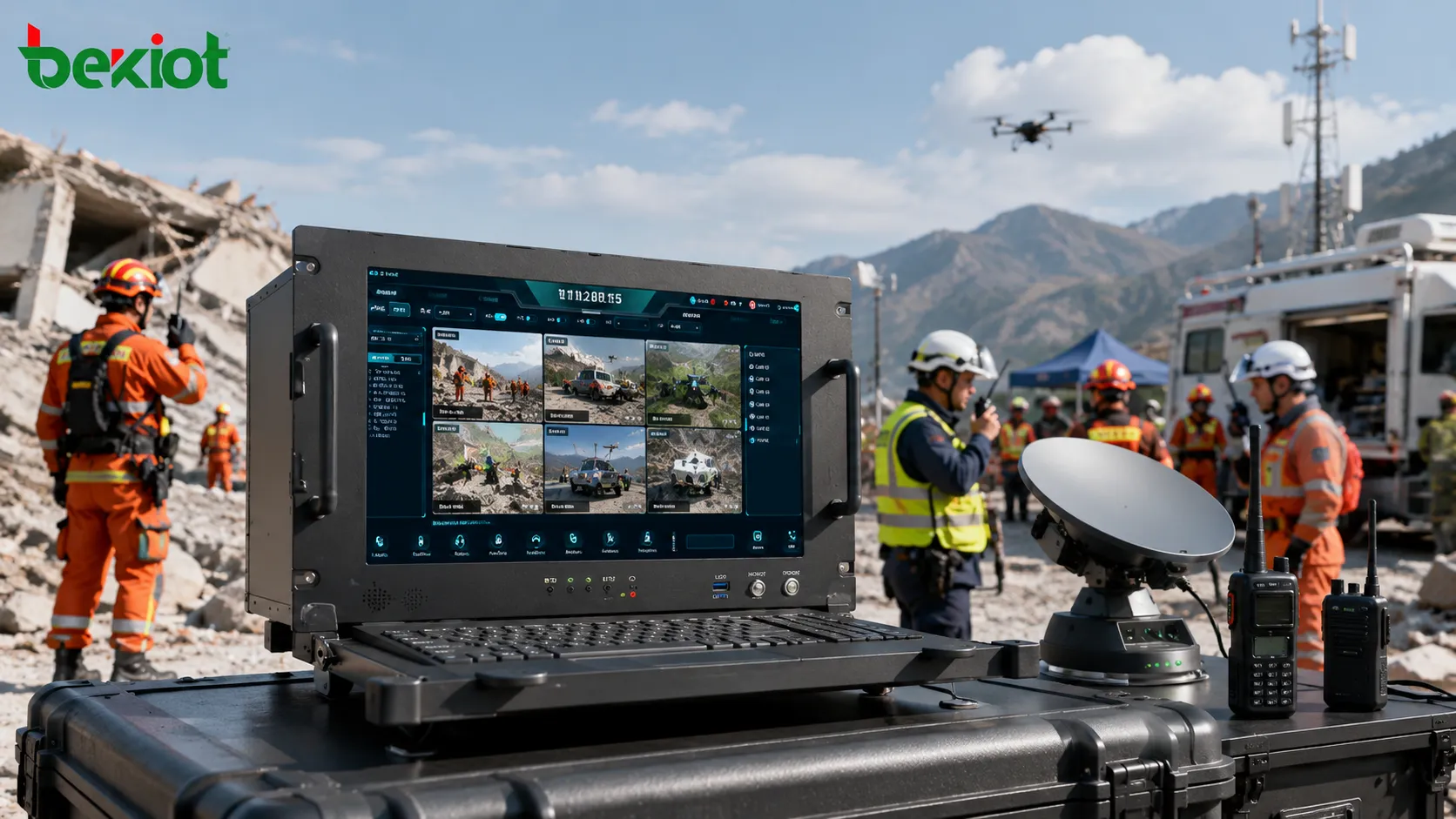 Solution de valise de commandement audio et vidéo portable pour les opérations de secours d’urgence