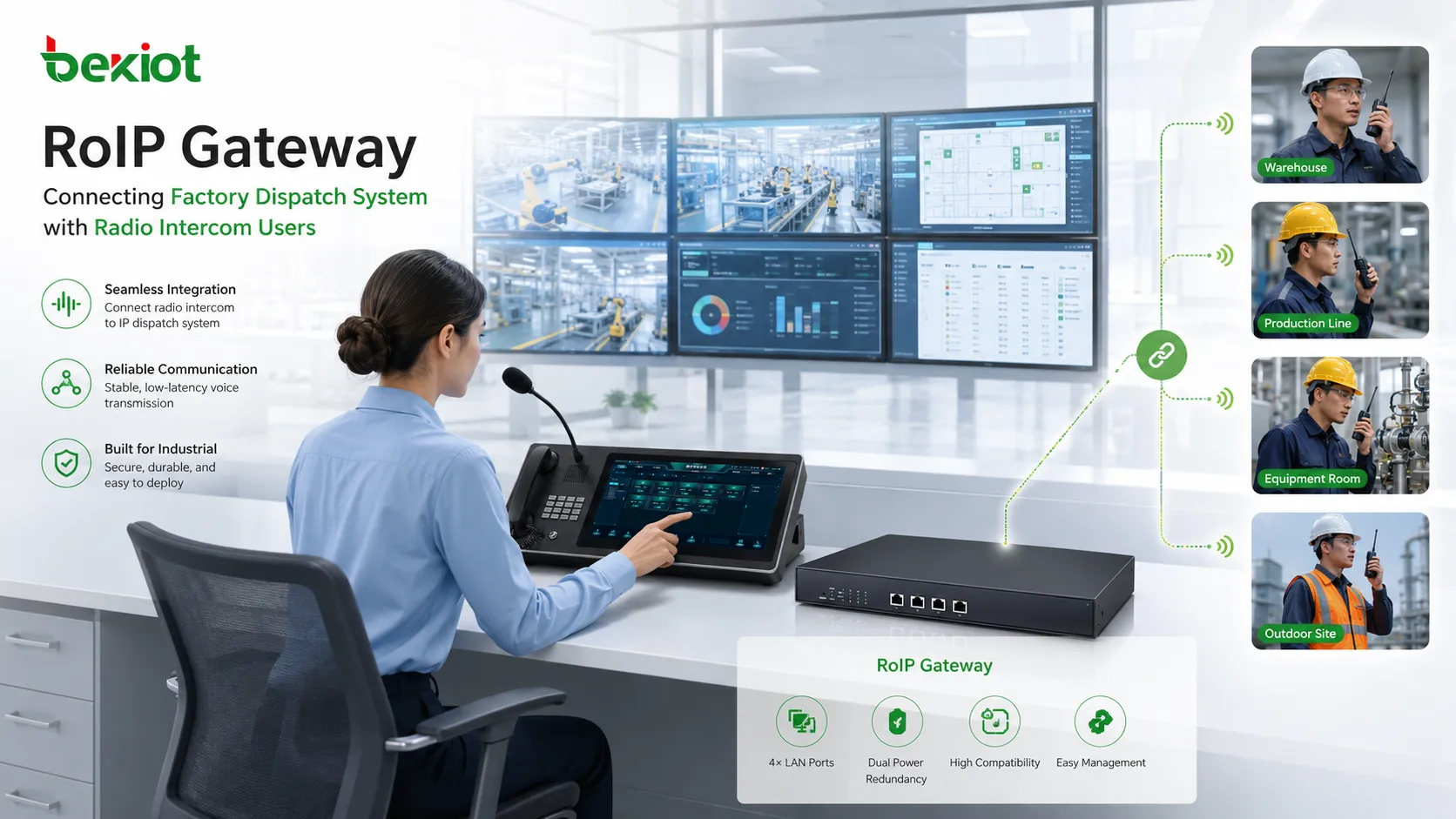 Solution de passerelle RoIP pour dispatch d’usine et intégration radio intercom
