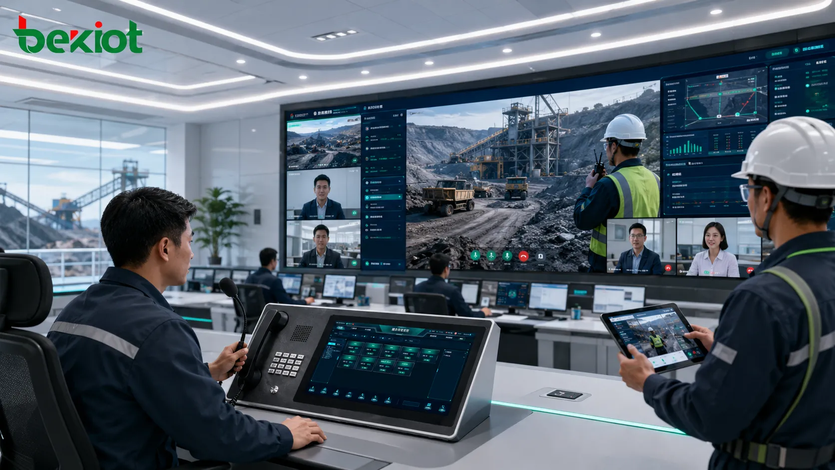 Répartition vidéo dans une mine 5G avec retour vidéo, consultation, diffusion en direct et collaboration par terminal intelligent