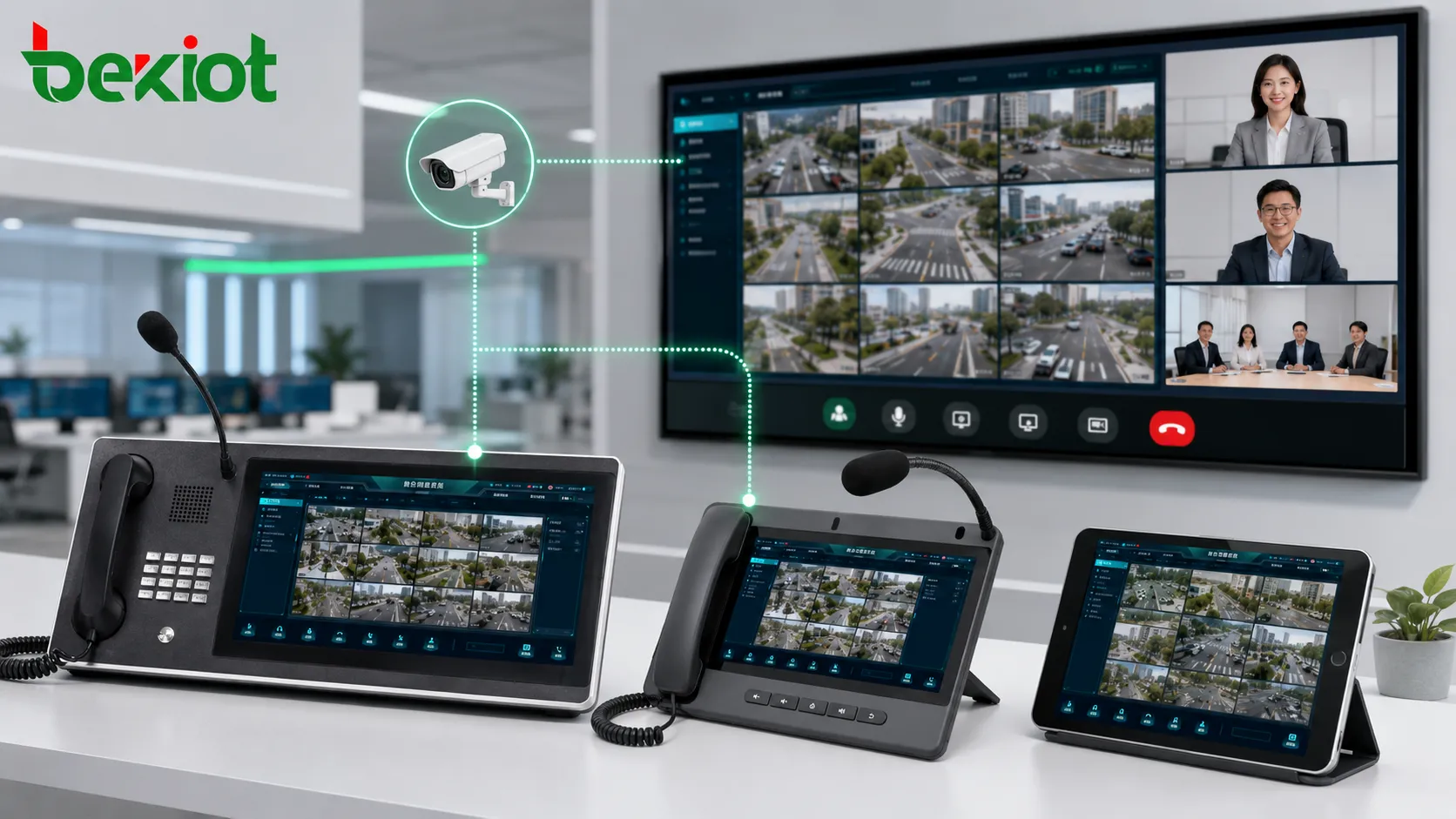 Accès vidéo de caméra SIP pour téléphones vidéo, consoles de répartition, terminaux intelligents et visioconférences