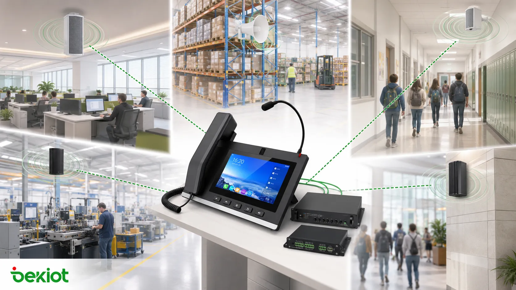 Applications de paging basé sur téléphone dans bureau entrepôt école usine et installations publiques