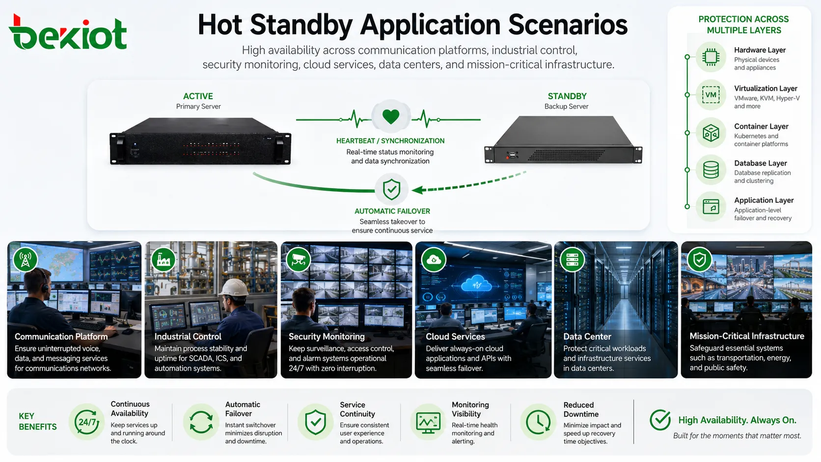 applications hot standby dans communication controle industriel securite cloud et centre de donnees
