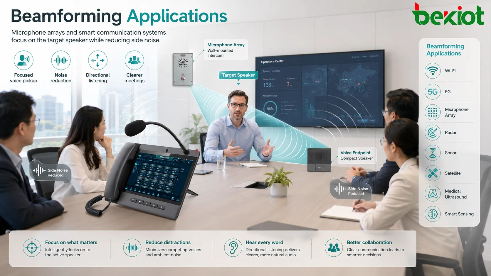 Applications de la formation de faisceau dans le Wi-Fi, la 5G, les réseaux de microphones, le radar, le sonar, les satellites et l’échographie médicale