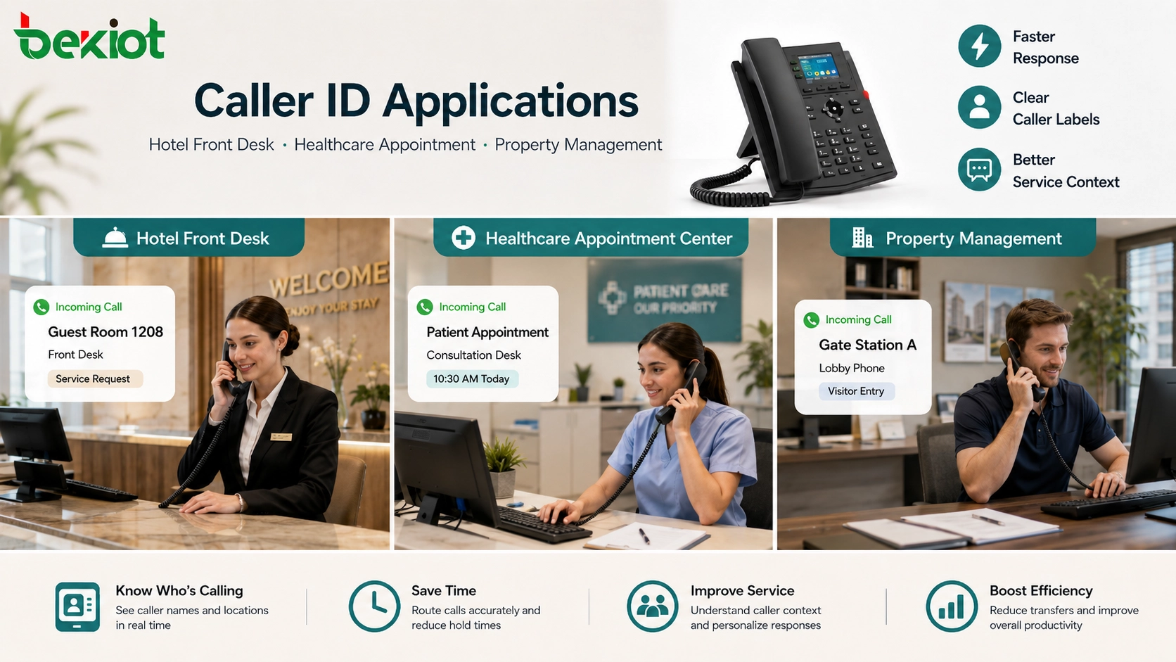 Applications de l’identification de l’appelant en accueil service client santé hôtel et gestion immobilière