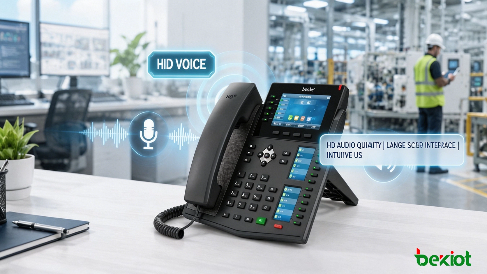 Interface de téléphone IP avec affichage voix HD, système d’exploitation et fonctions d’appel professionnelles