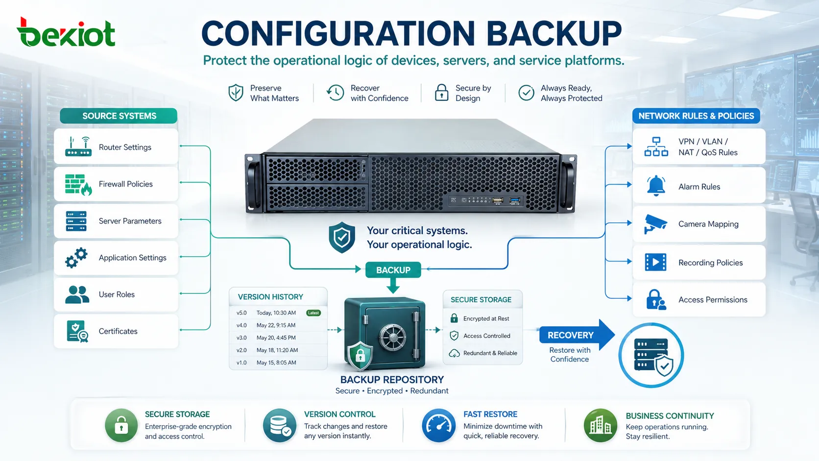 Pourquoi la sauvegarde de configuration est-elle indispensable ?