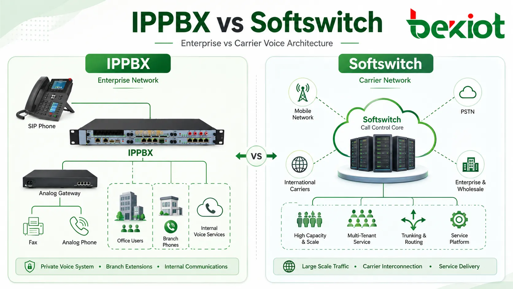 IPPBX vs Softswitch: Diferencias clave y guía de solución práctica