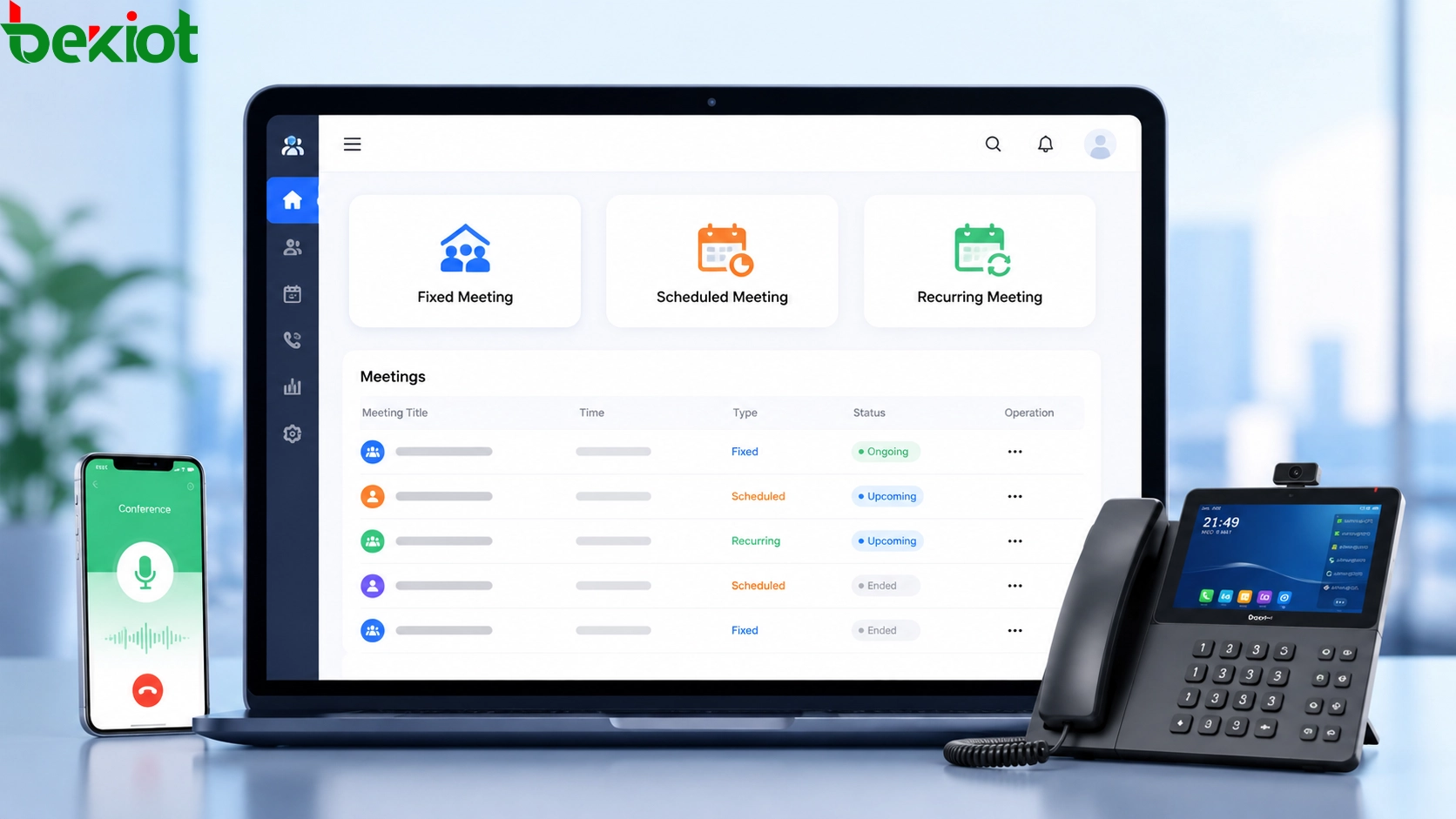 Interface de gestion de téléconférence basée sur le web pour les réunions fixes, programmées et récurrentes