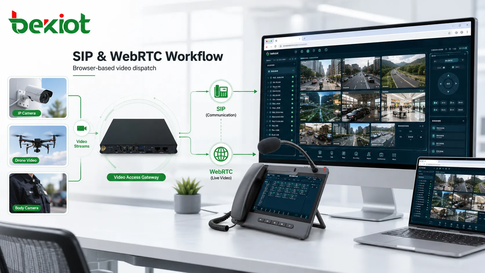 Flux de travail SIP et WebRTC pour amener des flux vidéo vers une plateforme de communication convergente basée sur un navigateur