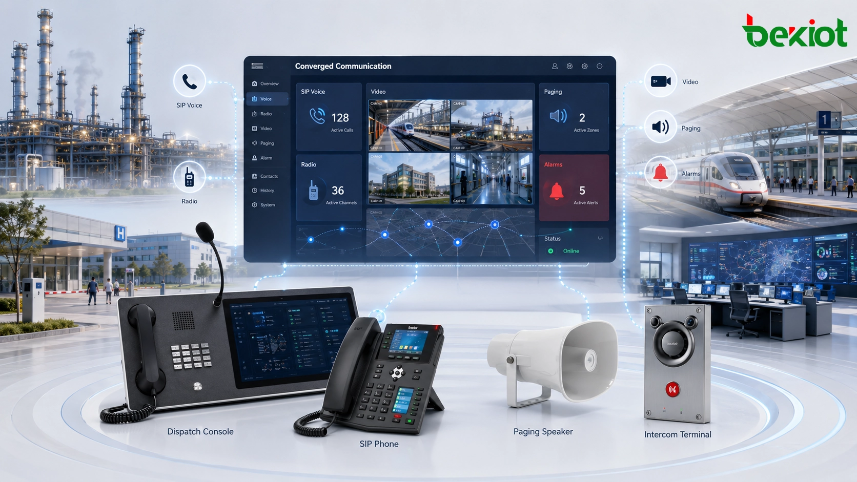 Solution de Communications Convergentes pour la Voix, la Radio, la Vidéo et la Sonorisation Unifiées
