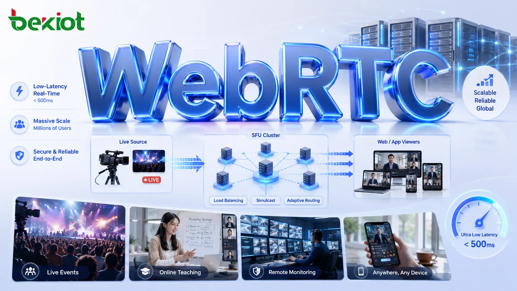 Streaming live WebRTC à faible latence : limites techniques, cas réels et conception de cluster SFU