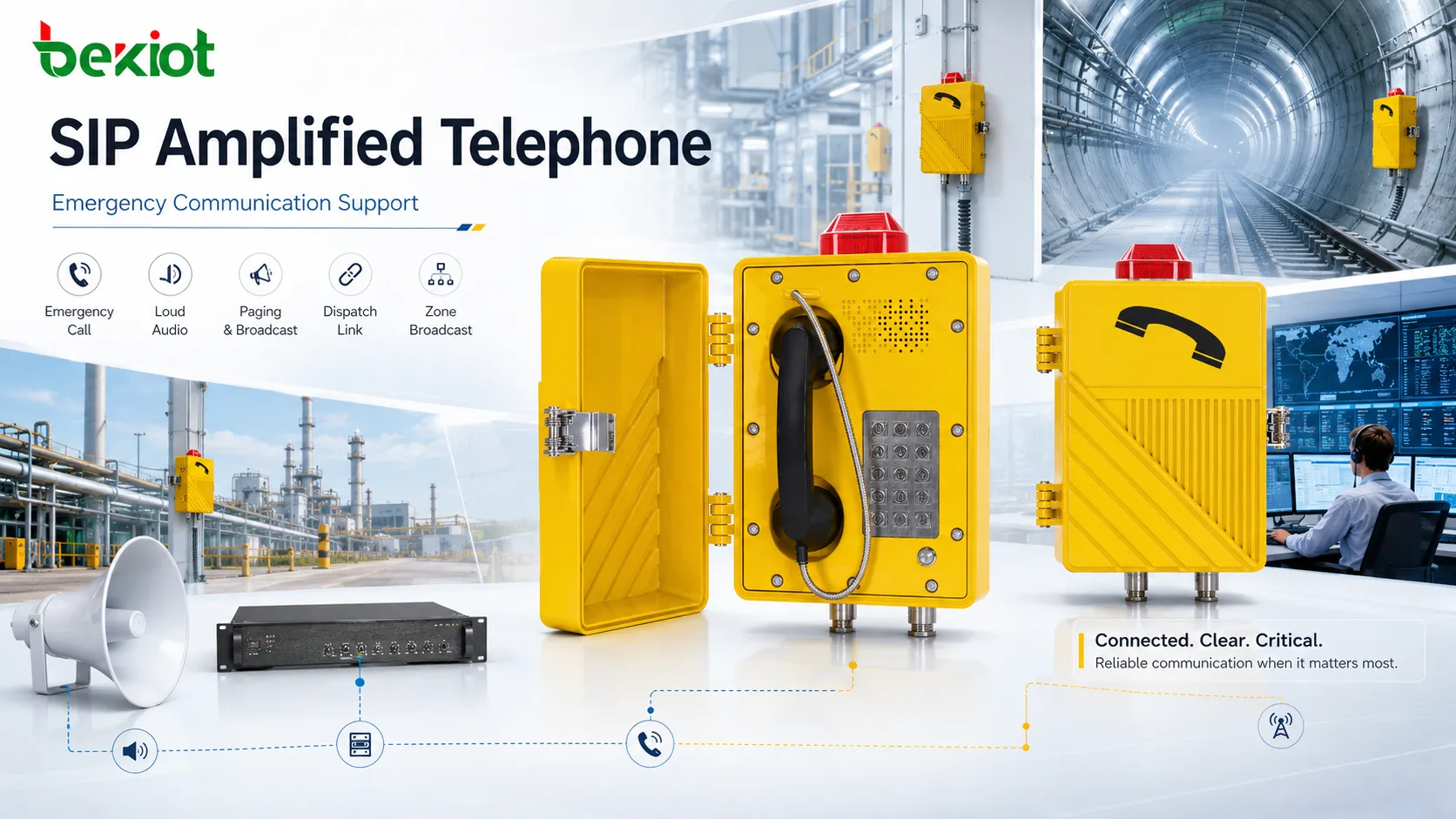 Quelles fonctions de communication d’urgence offre un téléphone SIP amplifié ?