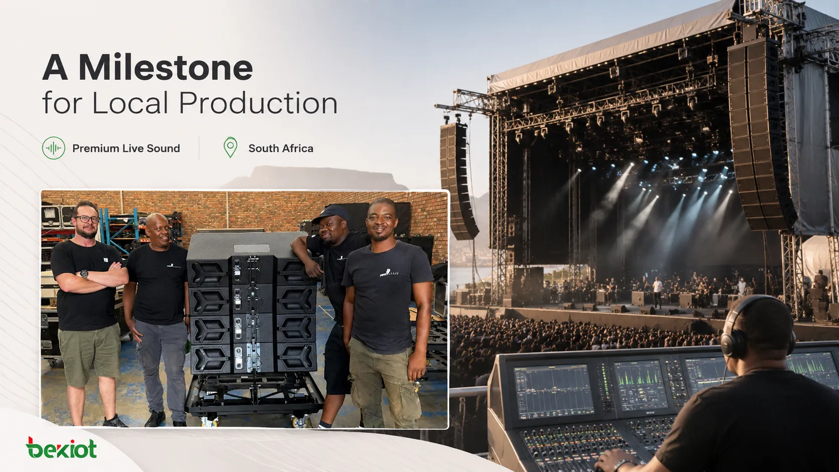 Entreprise sud-africaine de sonorisation déployant un système line array d&b KSL pour une grande scène de concert