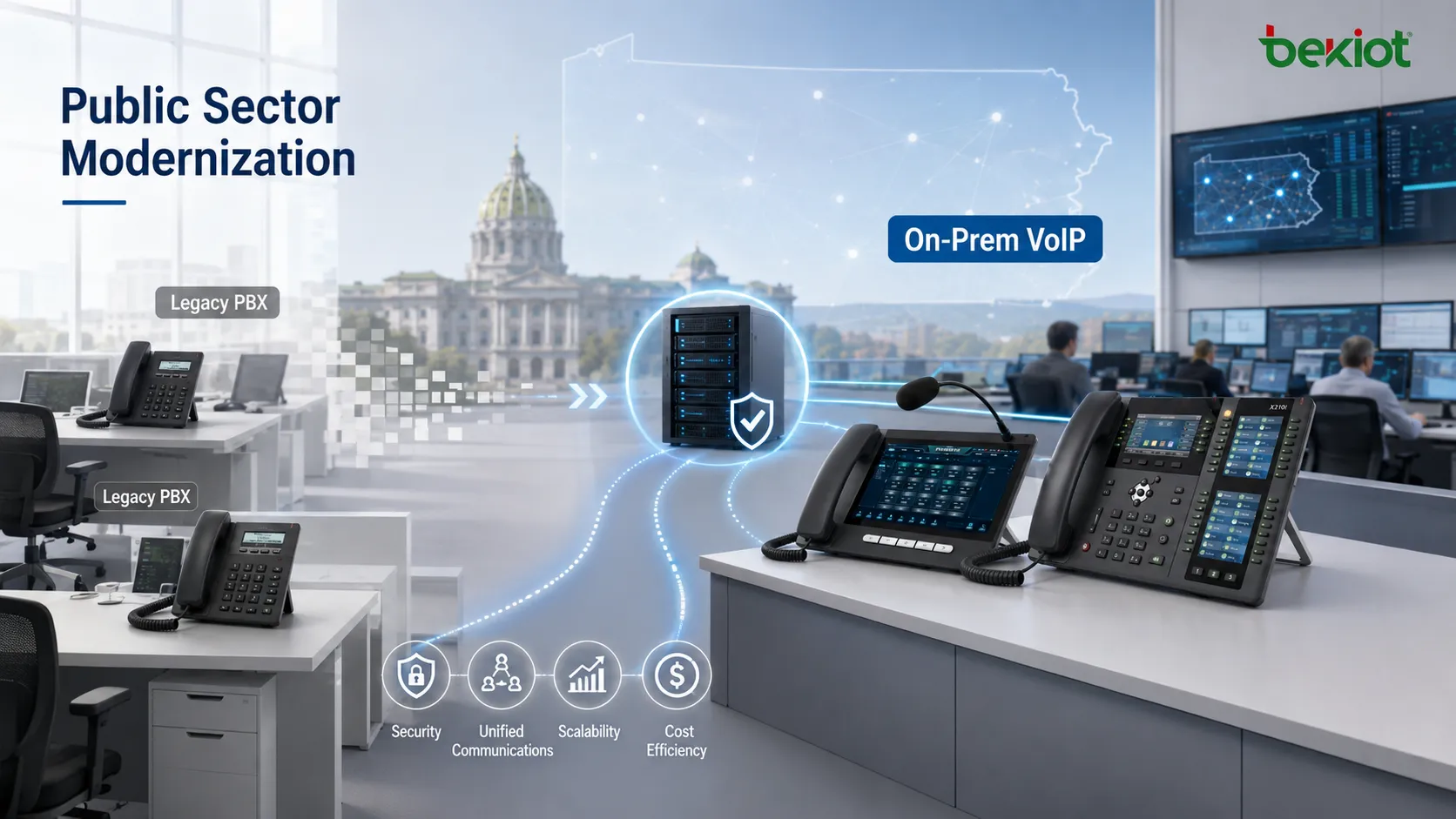 Planification, conception, déploiement, migration et assistance pour les projets PBX et VoIP de Pennsylvanie à Harrisburg, Philadelphie et Pittsburgh