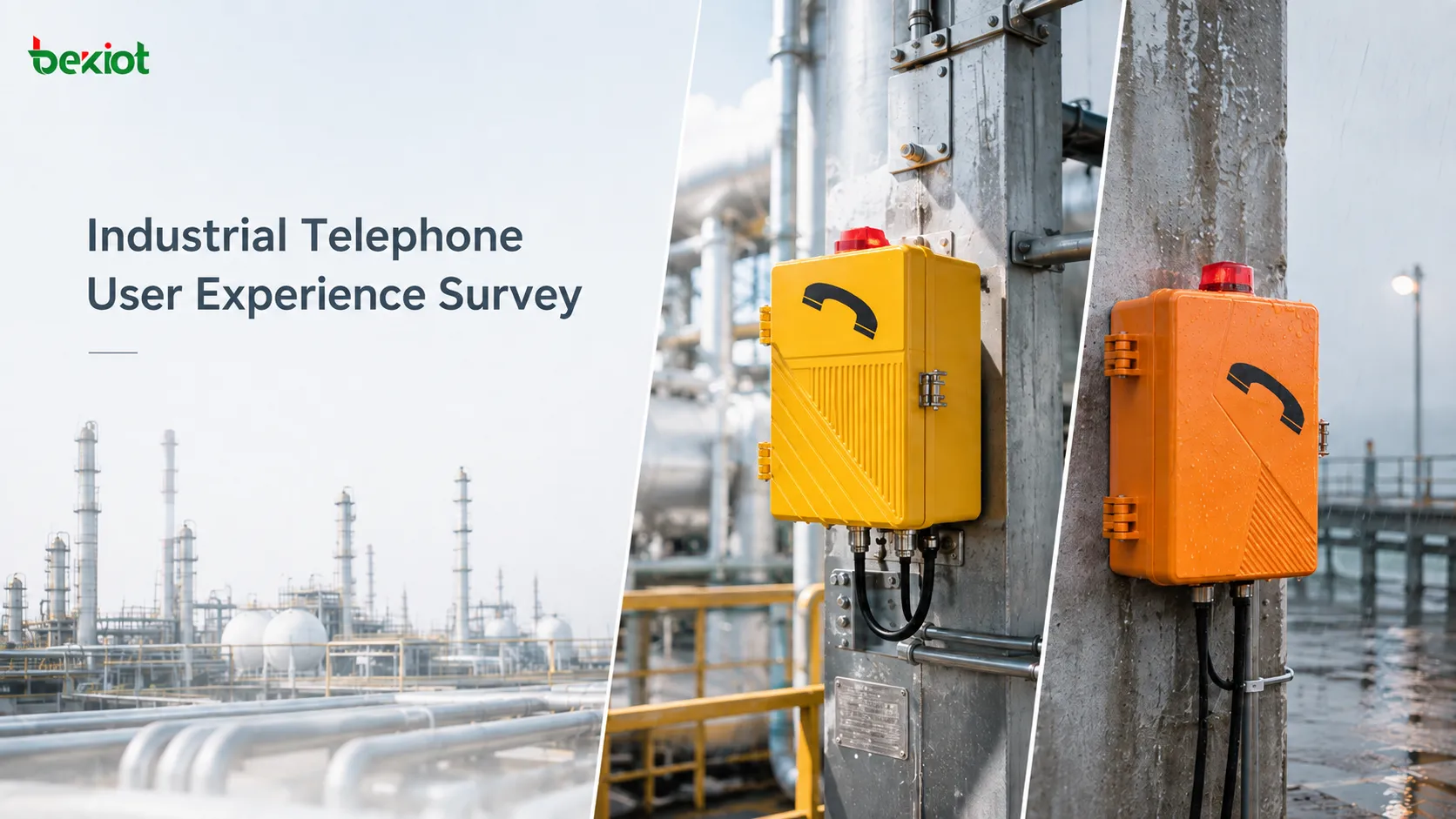 Flux de travail d'enquête sur l'expérience utilisateur des téléphones industriels comprenant les appels du personnel de terrain, la réponse de l'opérateur de répartition, l'inspection de maintenance, le retour de la gestion de la sécurité et l'amélioration de la sélection des appareils